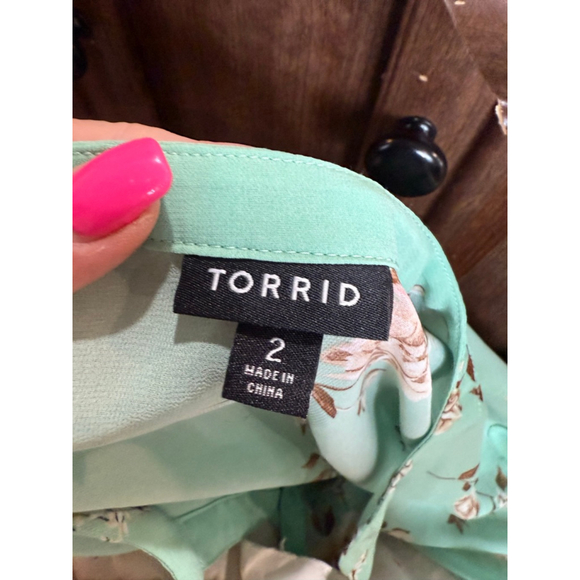 Women's TORRID Mint Green Floral Tunic Top Plus Size 2X - Picture 10 of 12